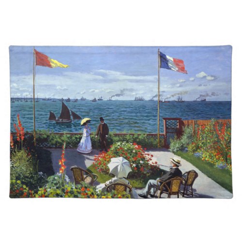 Jardin  Sainte_Adresse by Claude Monet Cloth Placemat