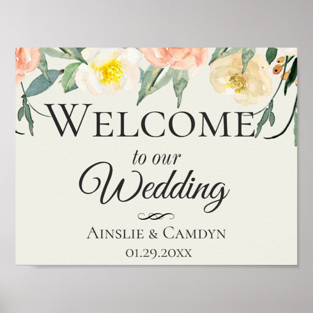 Jardin De Fleurs Wedding Welcome Poster (Front)