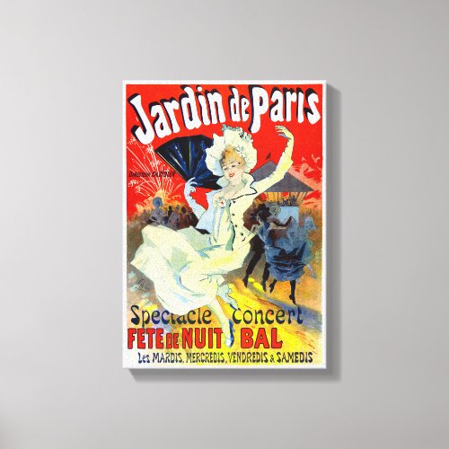 Jardin de Paris France Vintage Poster Restored Canvas Print
