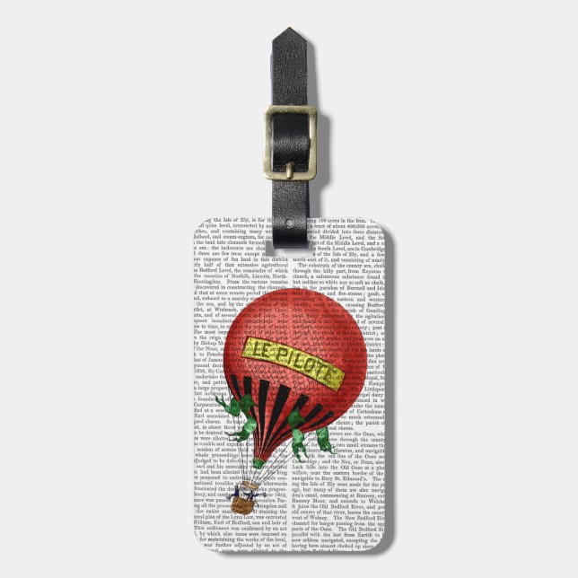 Jardin De Tuileries Hot Air Balloon Luggage Tag (Front Vertical)