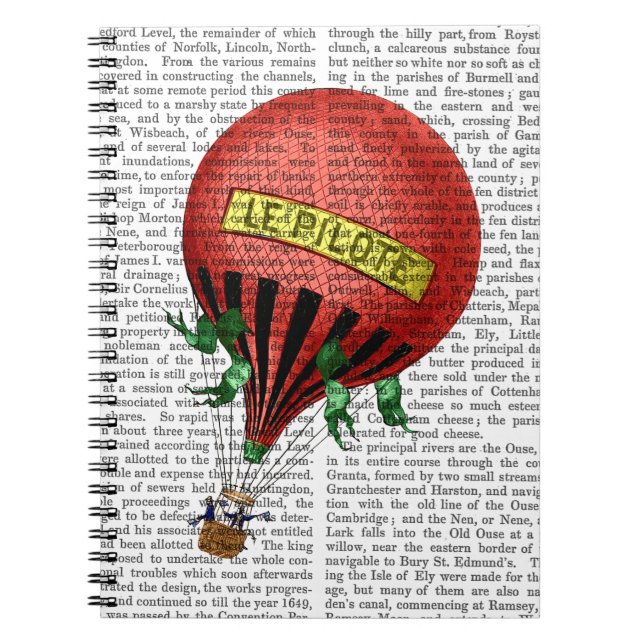 Jardin De Tuileries Hot Air Balloon Notebook (Front)