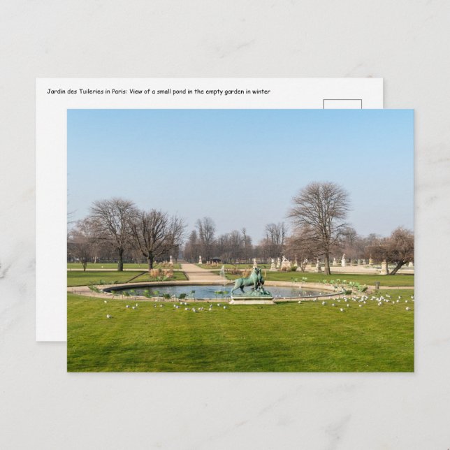 Jardin des Tuileries in winter - Paris Postcard (Front/Back)