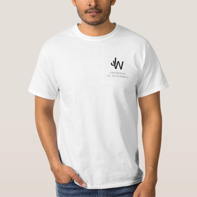 JaredWatkins men's white logo basic T-shirt (Front)