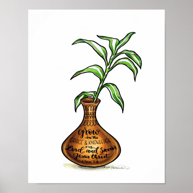 Jars of Clay - Grow in grace - watercolor art Poster (Front)