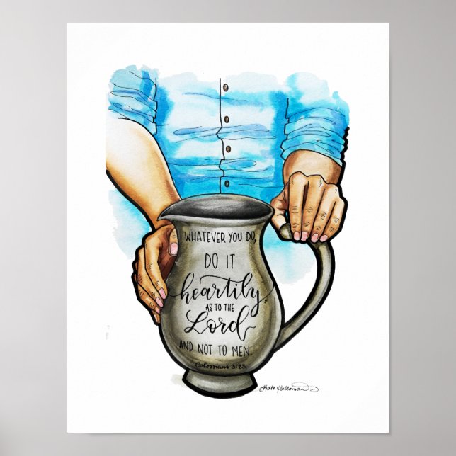 Jars of Clay - Potter's Hands - Watercolor art Poster (Front)