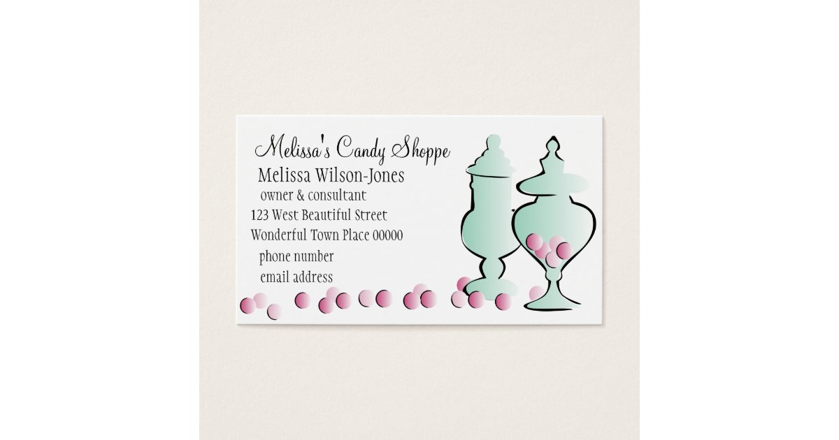 Jars with Pink Candy Business Card | Zazzle.com