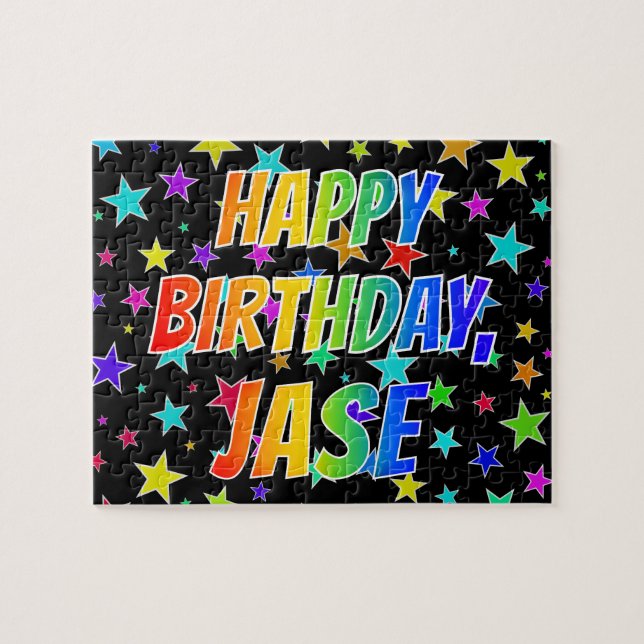"JASE" First Name, Fun "HAPPY BIRTHDAY" Jigsaw Puzzle (Horizontal)