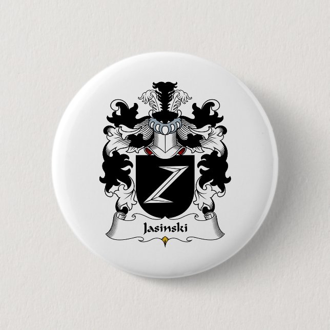 Jasinski Family Crest Button (Front)