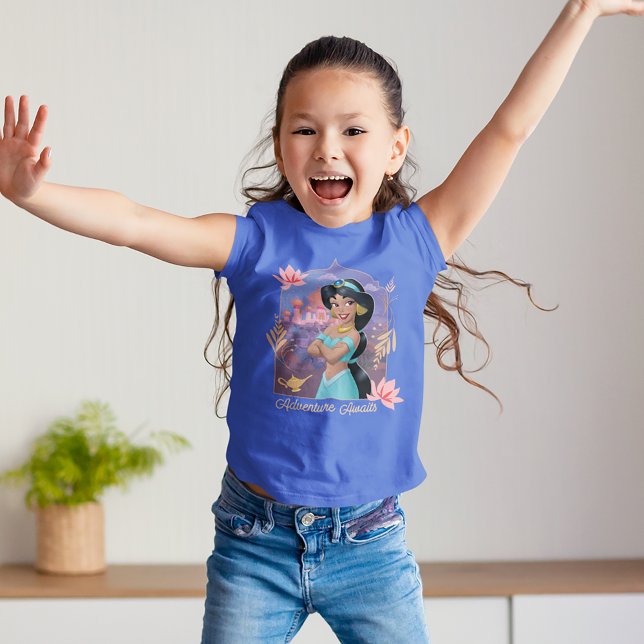 Jasmine "Adventure Awaits" T-Shirt (Kid wearing shirt)