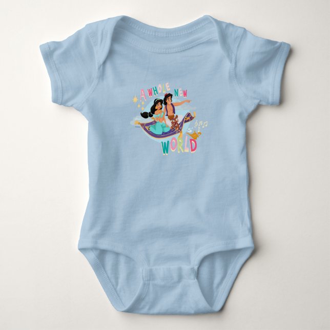 Jasmine & Aladdin Carpet Ride | A Whole New World Baby Bodysuit (Front)