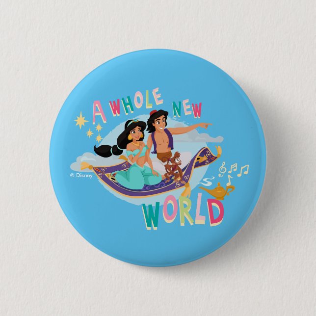 Jasmine & Aladdin Carpet Ride | A Whole New World Button (Front)
