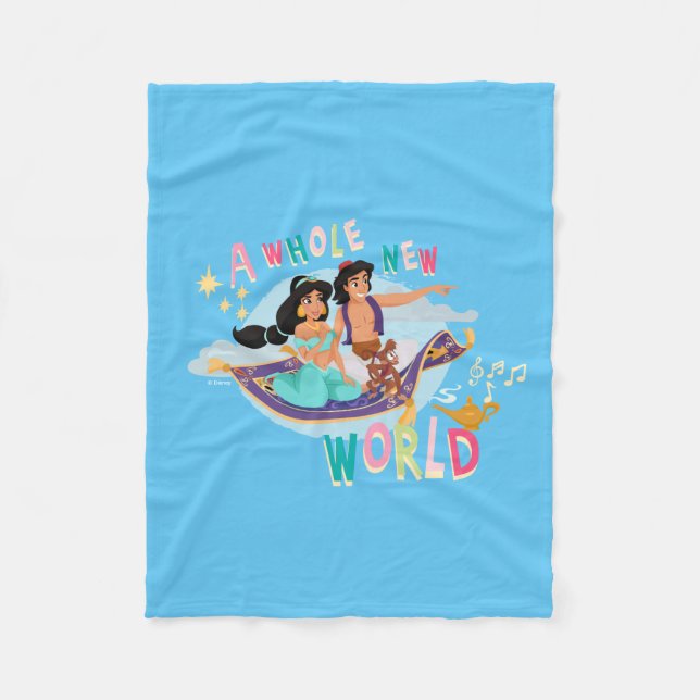 Jasmine & Aladdin Carpet Ride | A Whole New World Fleece Blanket (Front)