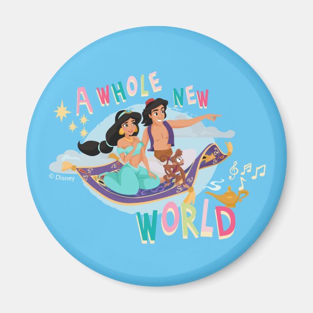 Jasmine & Aladdin Carpet Ride | A Whole New World Magnet (Front)