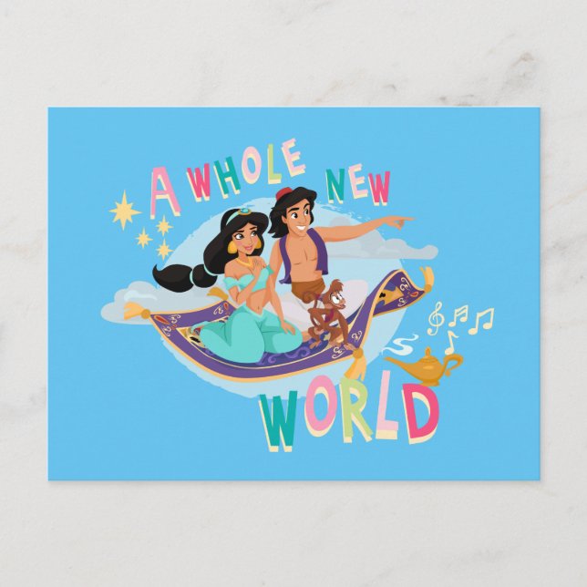 Jasmine & Aladdin Carpet Ride | A Whole New World Postcard (Front)