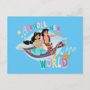 Jasmine & Aladdin Carpet Ride   A Whole New World Postcard