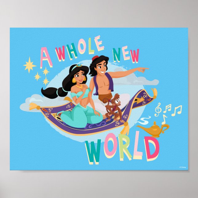 Jasmine & Aladdin Carpet Ride | A Whole New World Poster (Front)