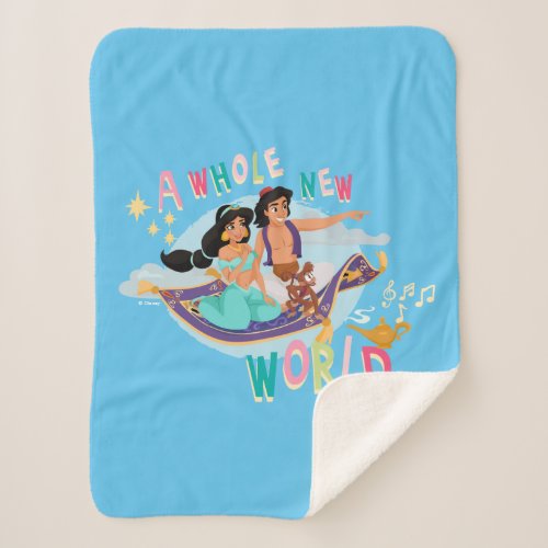 Jasmine  Aladdin Carpet Ride  A Whole New World Sherpa Blanket