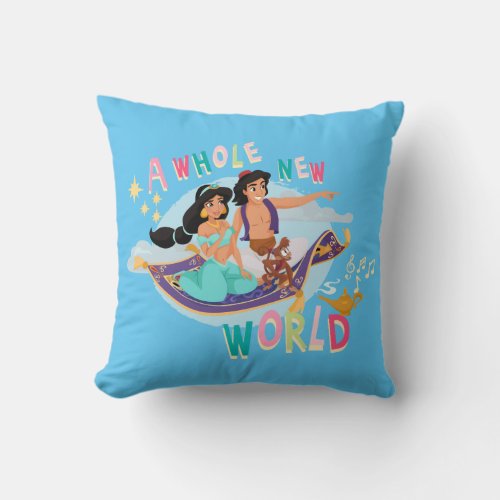 Jasmine  Aladdin Carpet Ride  A Whole New World Throw Pillow