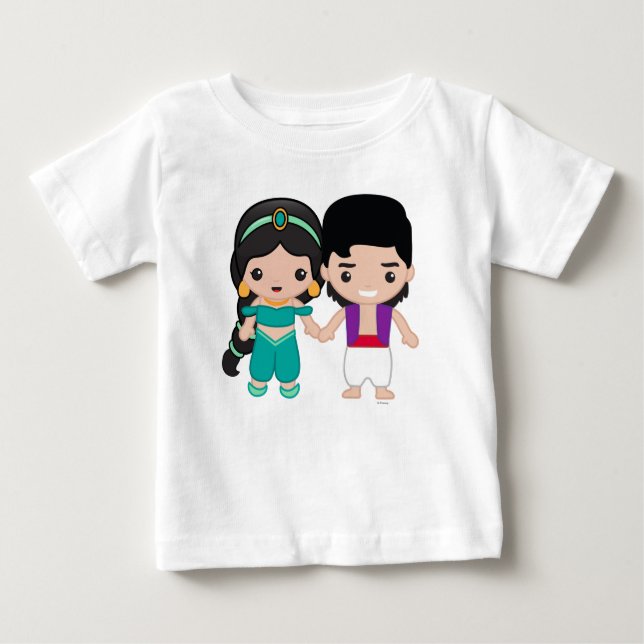 Jasmine and Aladdin Emoji 2 Baby T-Shirt (Front)