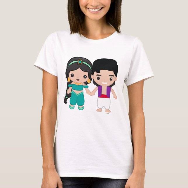 Jasmine and Aladdin Emoji 2 T-Shirt (Front)