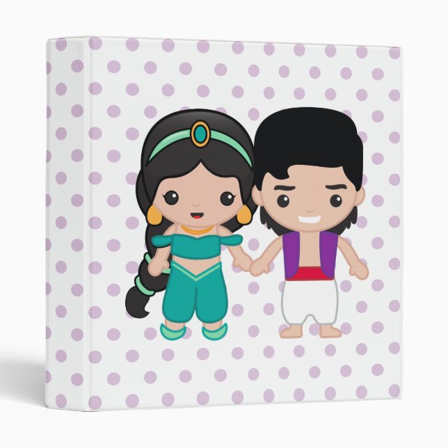 Jasmine and Aladdin Emoji 3 Ring Binder (Front/Spine)