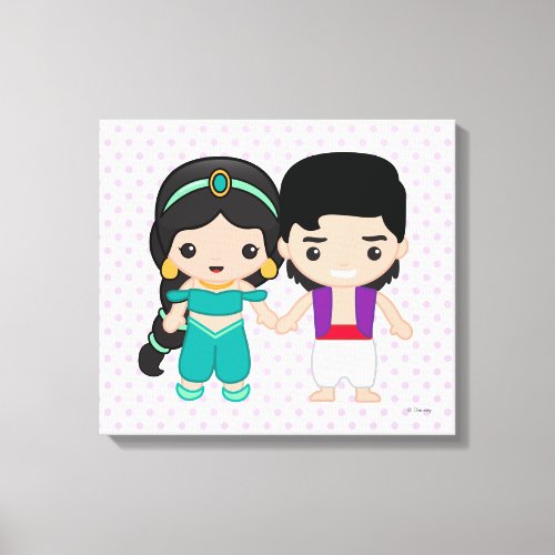Jasmine and Aladdin Emoji 4 Canvas Print