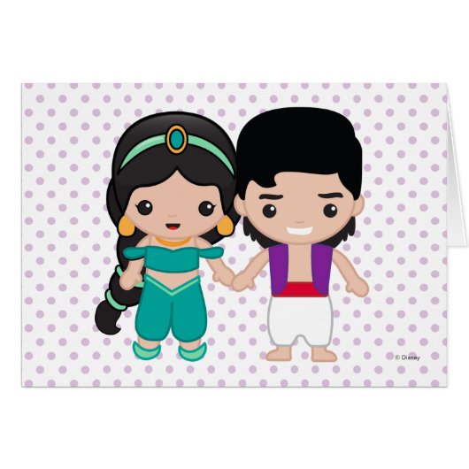 Jasmine and Aladdin Emoji Cards (Front Horizontal)