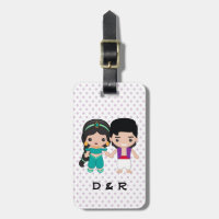 Jasmine and Aladdin Emoji Luggage Tag