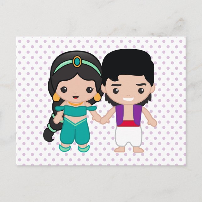 Jasmine and Aladdin Emoji Postcard (Front)