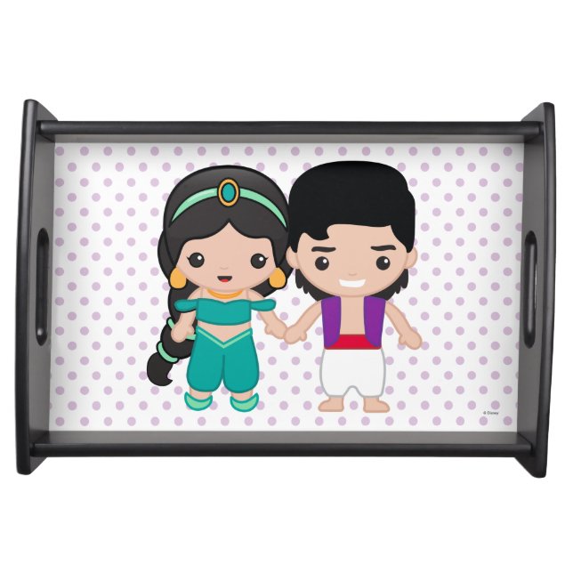 Jasmine and Aladdin Emoji Serving Tray (Front)