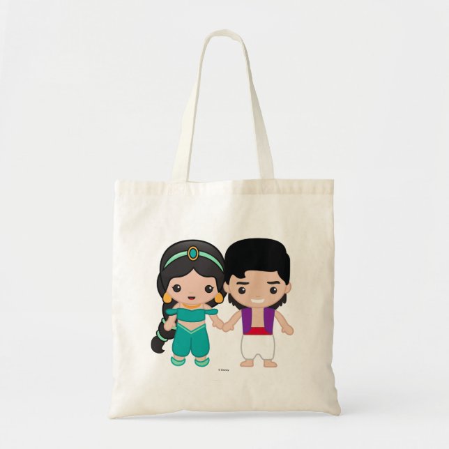 Jasmine and Aladdin Emoji Tote Bag (Front)
