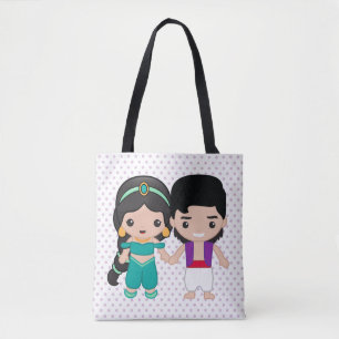 Jasmine and Aladdin Emoji Tote Bag