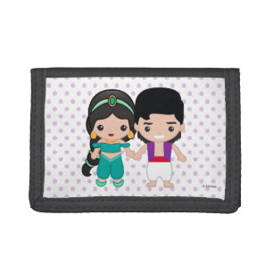 Jasmine and Aladdin Emoji Tri-fold Wallet