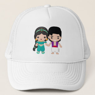 Jasmine and Aladdin Emoji Trucker Hat