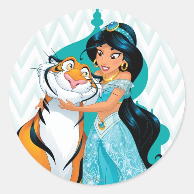 Jasmine and Rajah Classic Round Sticker (Front)