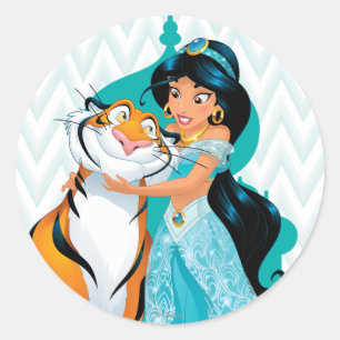 Jasmine and Rajah Classic Round Sticker
