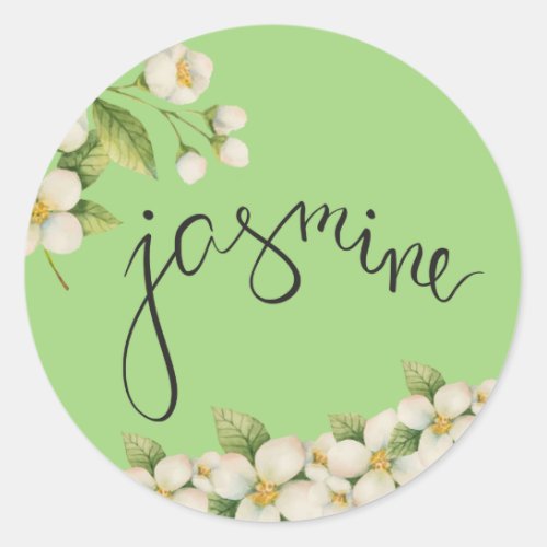 Jasmine blossom classic round sticker