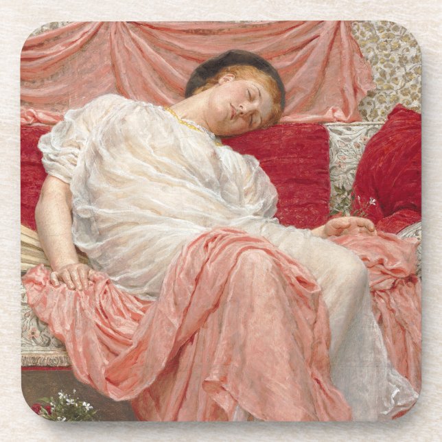 Jasmine by Albert Joseph Moore, Victorian Fine Art Beverage Coaster (Front)