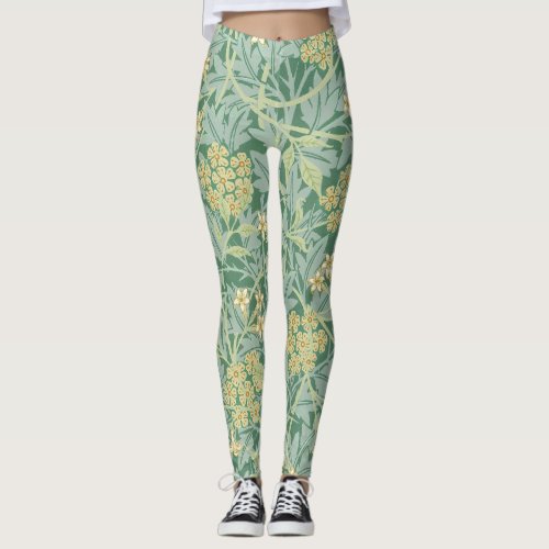 Jasmine by William Morris Leggings