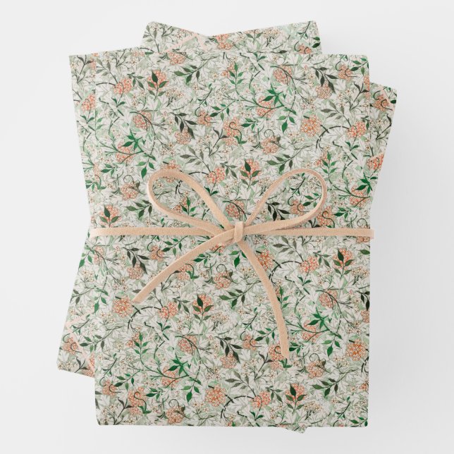 Jasmine by William Morris Wrapping Paper Sheets (In situ)