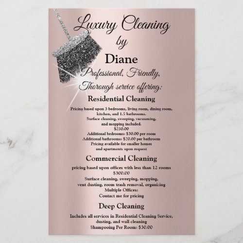 Jasmine Cleaning Service House Keeping Rose Silver Flyer