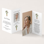 Jasmine Cross Folded Photo Funeral Prayer Card