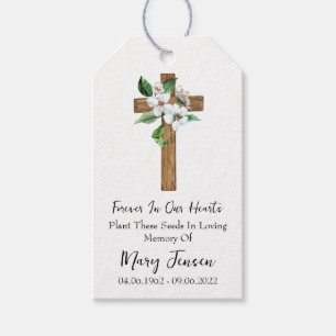 Jasmine Cross Memorial Funeral Seed Packet  Gift Tags