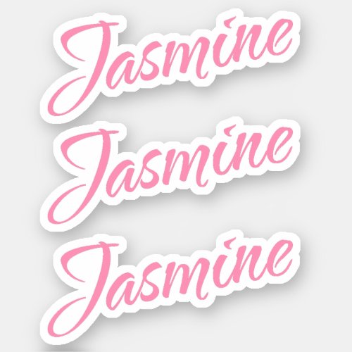 Jasmine Decorative Name in Pink x3 Sticker