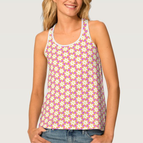 Jasmine Dreamland Flowers on Pink Background Tank Top