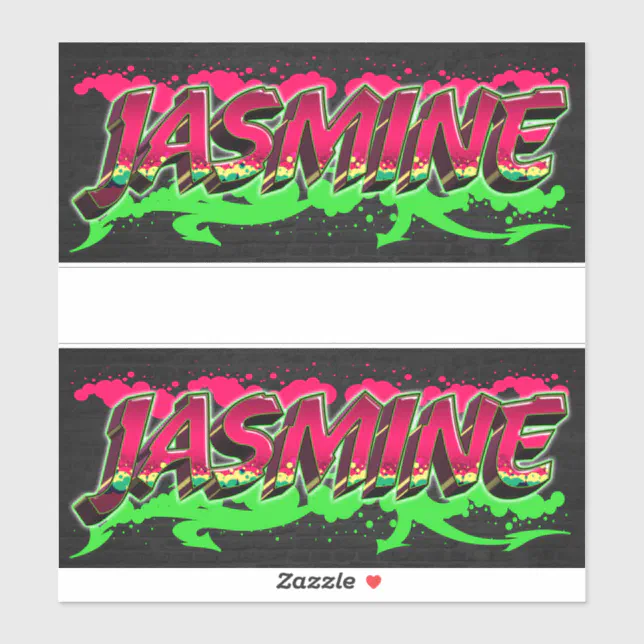 Jasmine First Name Graffiti Sticker | Zazzle