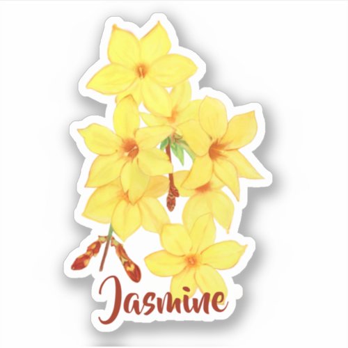 Jasmine Flower Custom Vinyl Stickers