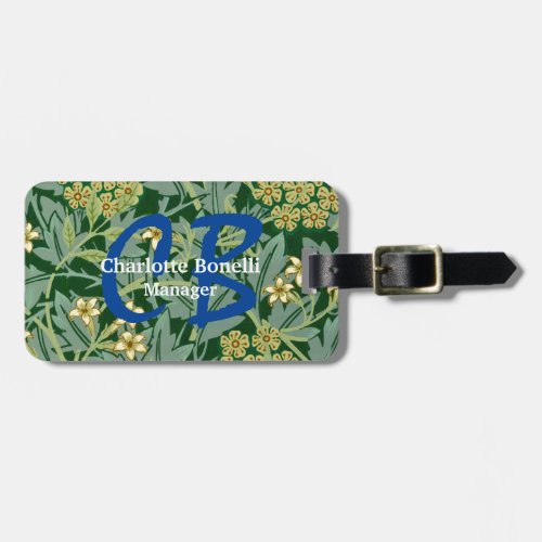 Jasmine Flower Professional Feminine Monogram Luggage Tag