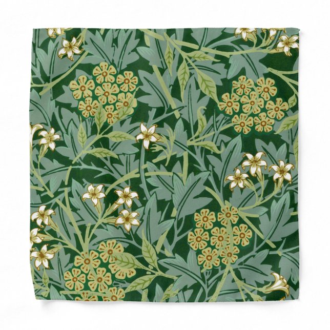 Jasmine Flower Vintage Ornament Illustration  Bandana (Front)