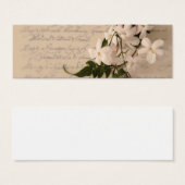 jasmine flowers on old script handwriting bookmark (Front & Back)